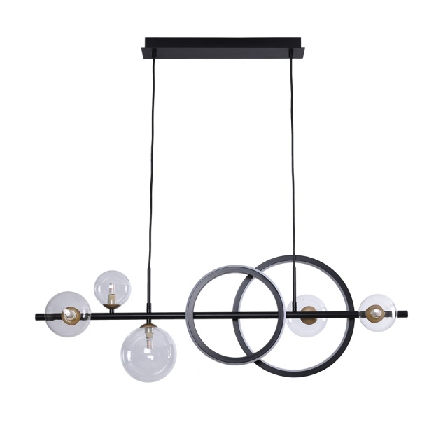 Lustra neagra/aurie din metal cu 5 becuri Taremi Zuma Line