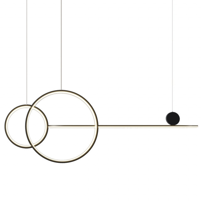Lustra neagra din aluminiu cu 2 LED-uri New Age Step into Design
