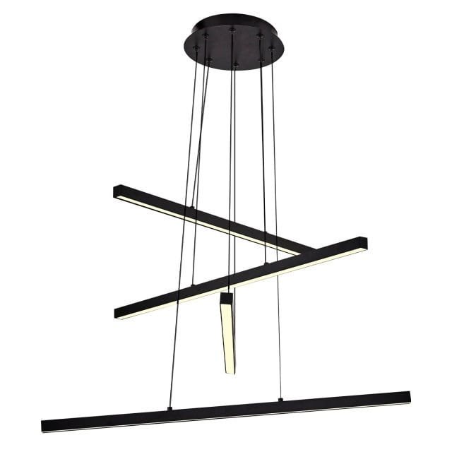 Lustra neagra din metal cu 4 LED-uri Finn The Home Collection