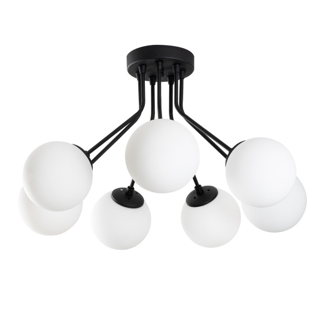 Lustra neagra din metal cu 7 becuri Orıon The Home Collection