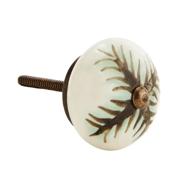 Maner ecru/gri din ceramica 4 cm Frow Madam Stoltz