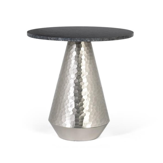 Masa de cafea alba/neagra din marmura 50 cm Tower Giner y Colomer