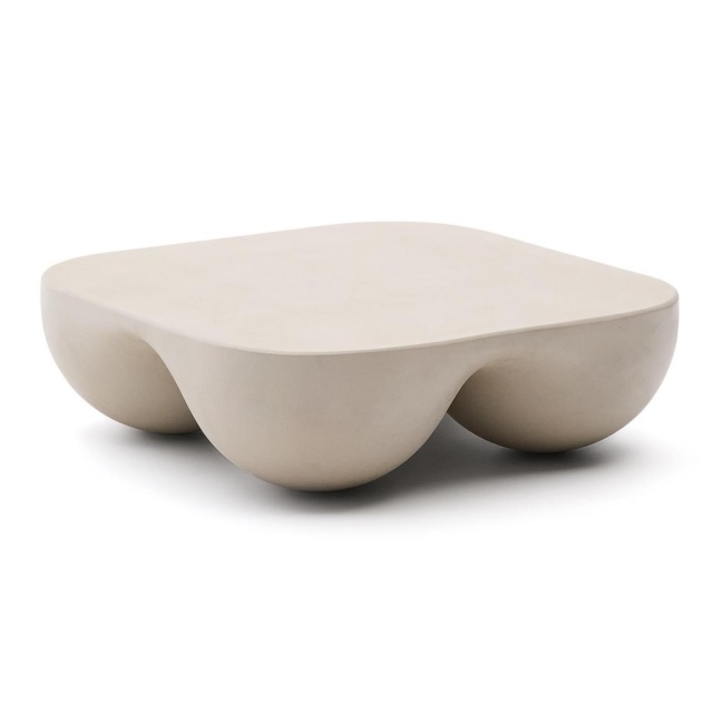 Masa de cafea exterior crem din ceramica 100x100 cm Colba Kave Home