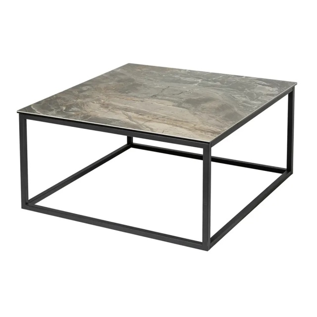 Masa de cafea grej/neagra din metal 75x75 cm Symbiose The Home Collection