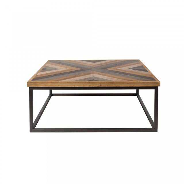 Masa de cafea maro din lemn de brad si MDF 81x81 cm Joy The Home Collection