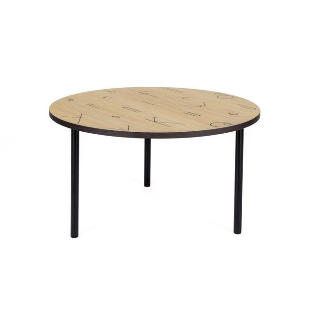 Masa de cafea maro/neagra din lemn 70 cm Arty Letter Woodman