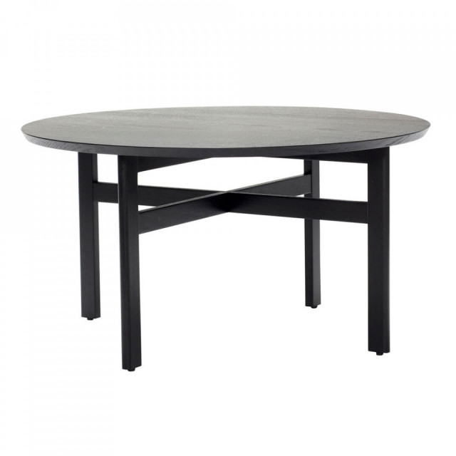 Masa de cafea neagra din lemn 80 cm Fjord Hubsch