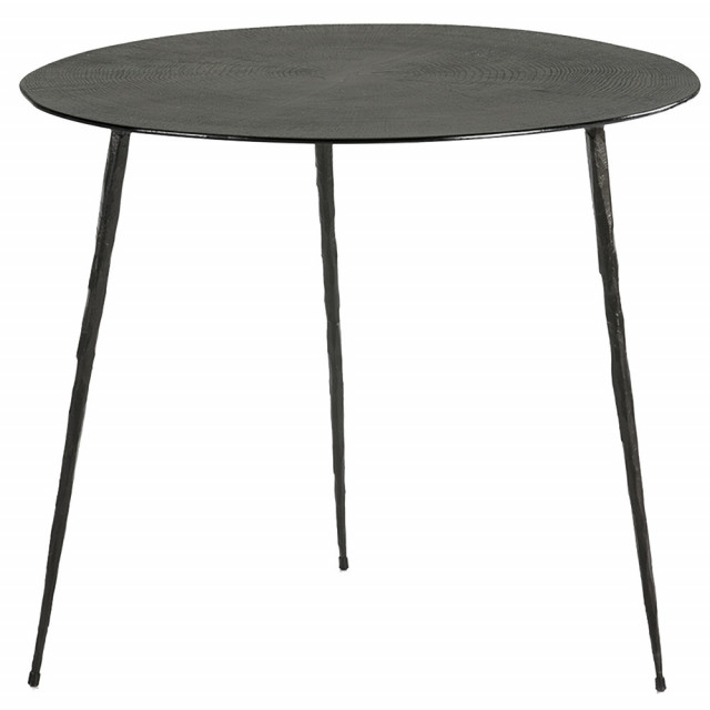 Masa de cafea neagra din metal si lemn 50x55 cm Simi Thai Natura