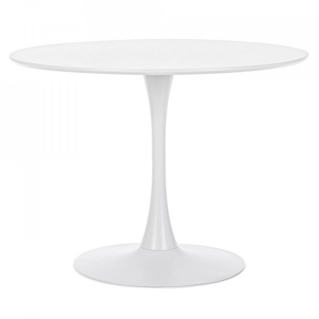 Masa dining alba din metal 100 cm Bloom Bizzotto