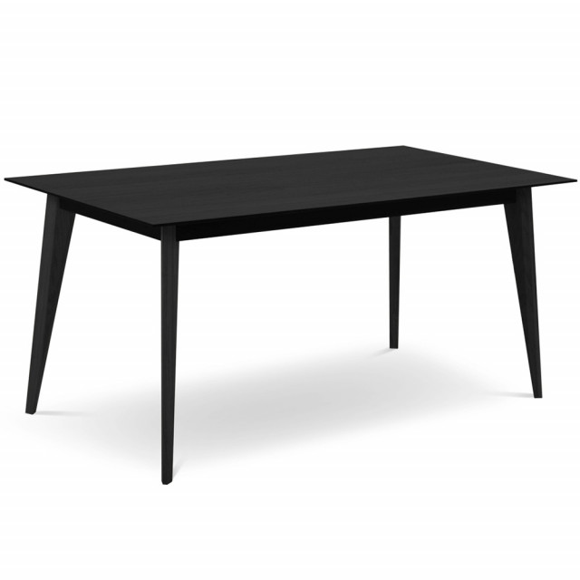 Masa dining extensibila neagra din lemn 90x160(220) cm Colette Besolux