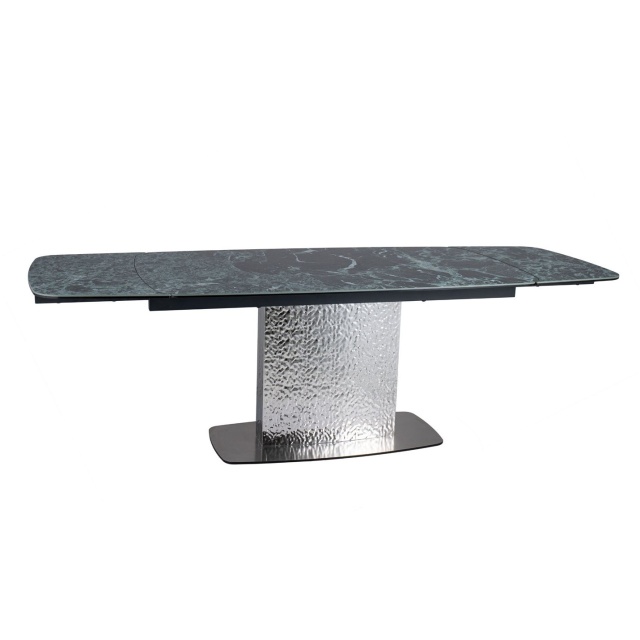 Masa dining extensibila verde/argintie din ceramica 90x160(240) cm Moncler The Home Collection