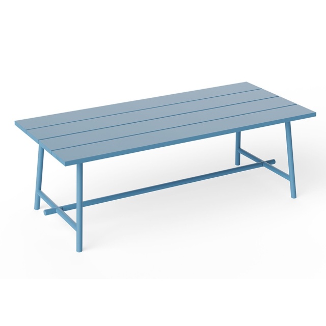 Masa dining exterior albastra din metal 100x220 cm Fred's Fatboy