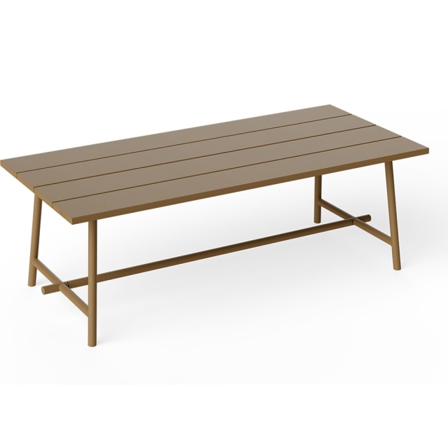Masa dining exterior maro mochaccino din metal 100x220 cm Fred's Fatboy