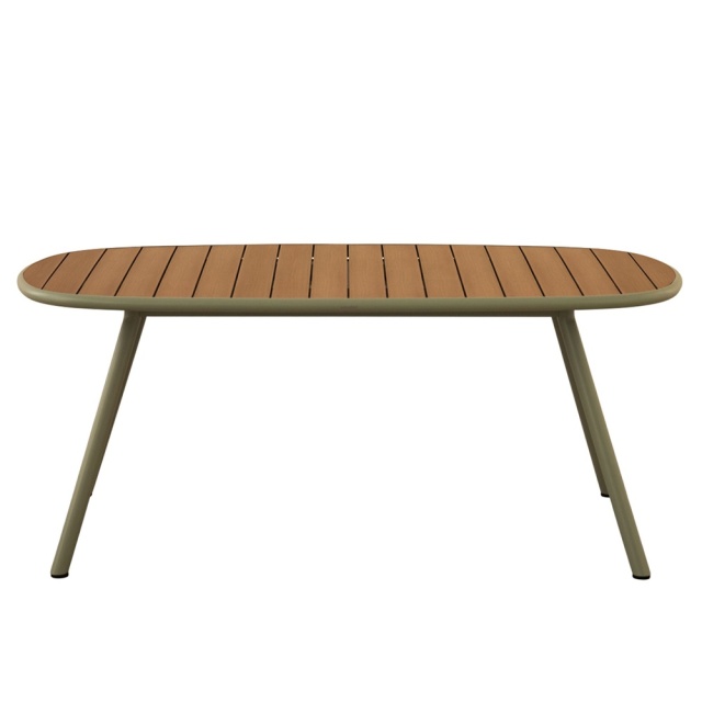 Masa dining exterior maro/verde din metal 90x180 cm Niublau Besolux