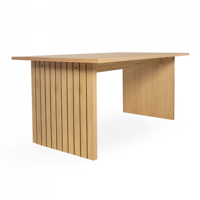 Masa dining maro din lemn 90x200 cm Stripe Woodman