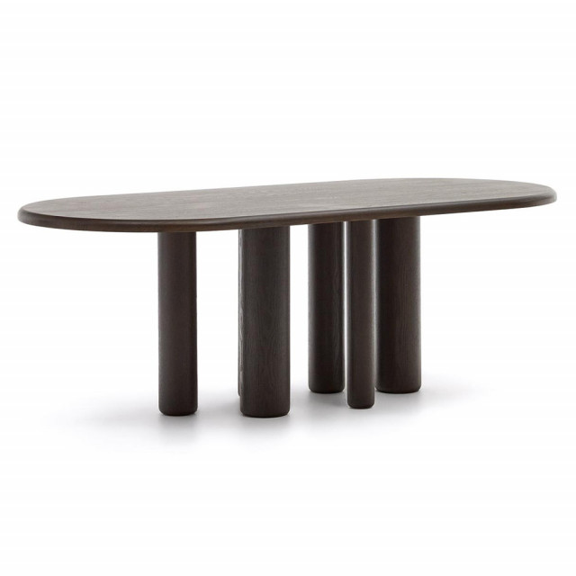 Masa dining maro inchis din lemn 105x220 cm Mailen Kave Home