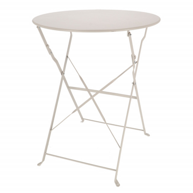 Masa laterala exterioara pliabila crem din metal 60 cm Desert Dream Esschert Design