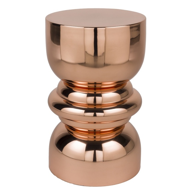 Masa laterala maro cupru din metal 30 cm Kinga The Home Collection