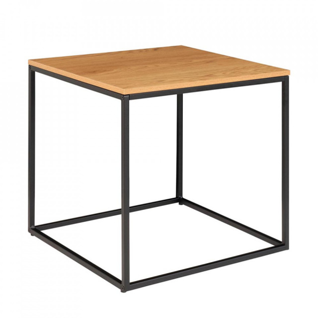 Masa laterala maro/neagra din metal 45x45 cm Vita House Nordic
