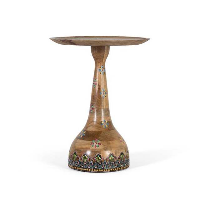 Masa laterala multicolora din lemn 46 cm Peacock Giner y Colomer