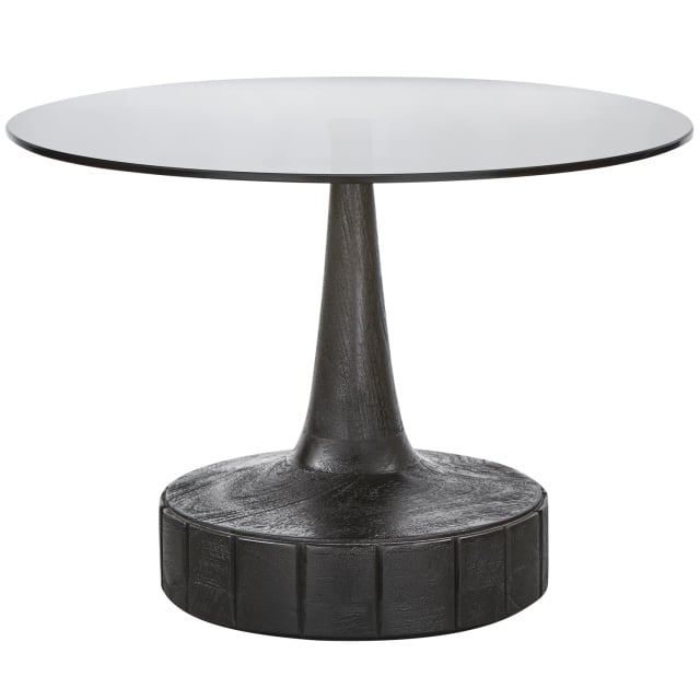 Masa laterala neagra din lemn 60 cm Soya Woood