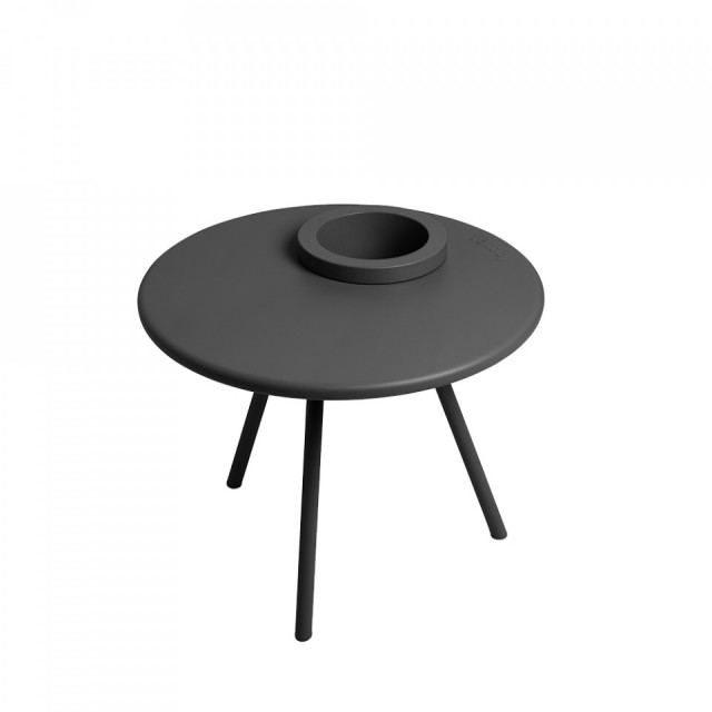 Masa laterala neagra din metal 60 cm Bakkes Fatboy