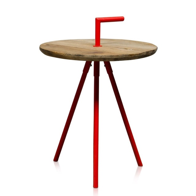 Masa laterala rosie/maro din lemn 38 cm Mummy Versmissen
