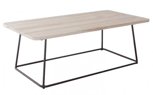 Masuta cafea din lemn si aluminiu pentru exterior 60x120 cm Palm Grey LifeStyle Home Collection