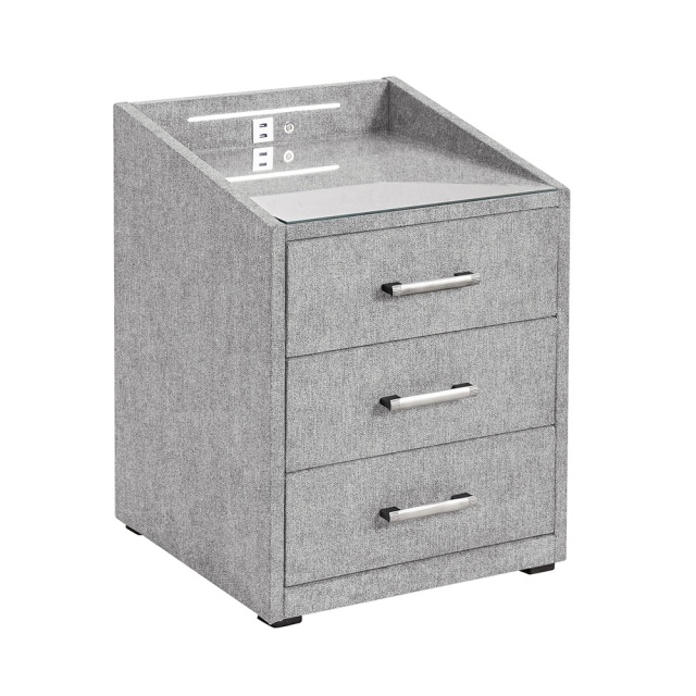 Noptiera argintie din lemn Nako Brego The Home Collection