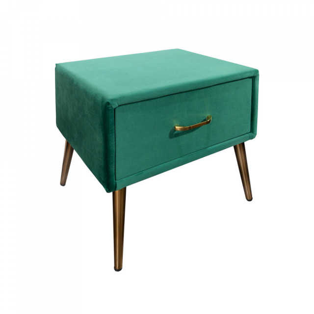 Noptiera verde/aurie din catifea si metal Famous The Home Collection