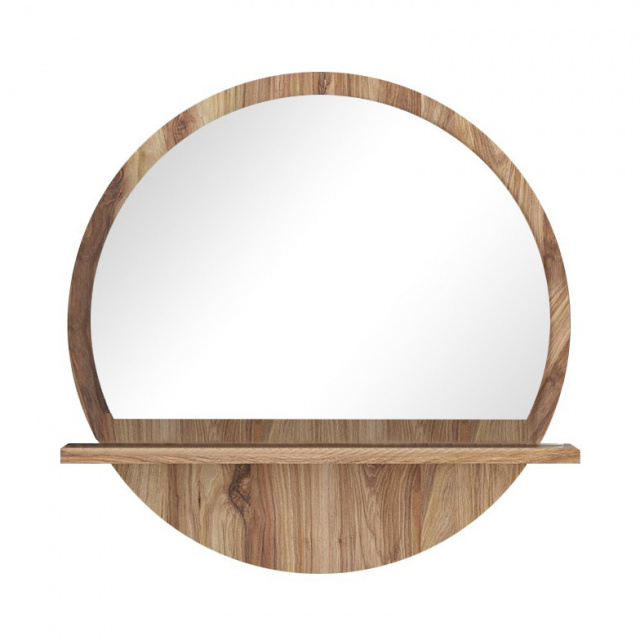 Oglinda cu raft rotunda maro din lemn 45 cm Kp-C The Home Collection