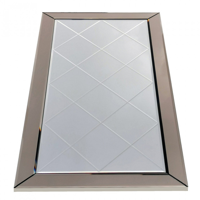 Oglinda dreptunghiulara argintie din lemn 65x130 cm Allena The Home Collection