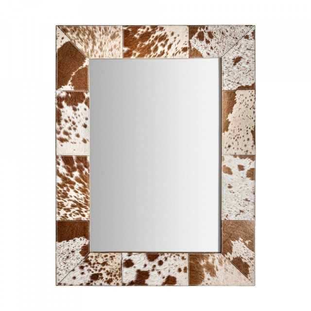 Oglinda dreptunghiulara maro/alba din piele 75x100 cm Kenosha Vical Home