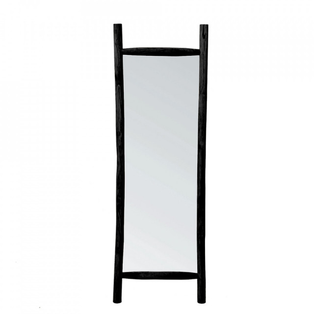 Oglinda dreptunghiulara neagra din lemn de tec 57x170 cm Dressing Bazar Bizar