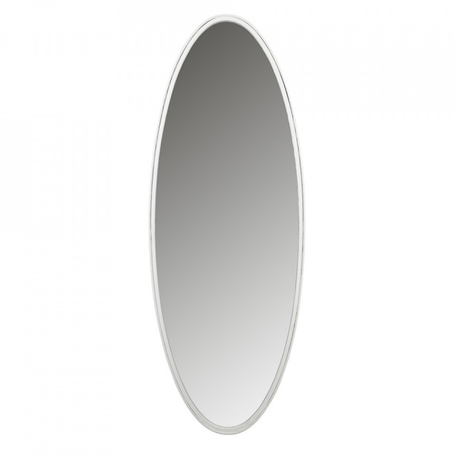 Oglinda ovala alba din metal si lemn 60x160 cm Miya The Home Collection