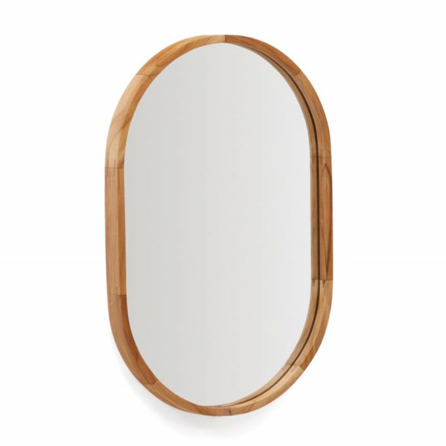 Oglinda ovala maro din lemn 40x60 cm Magda Kave Home