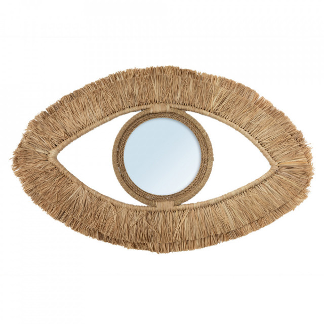 Oglinda ovala maro din rafie 40x70 cm Eye Bazar Bizar