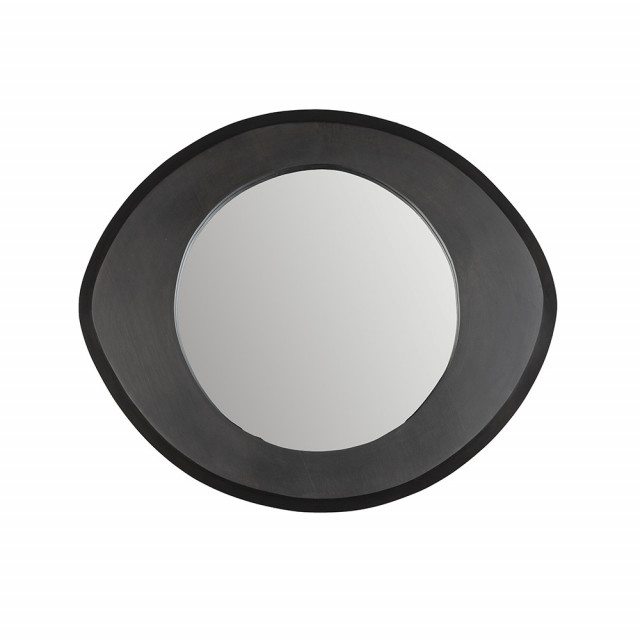 Oglinda ovala neagra din lemn 47x55 cm Aren Dutchbone