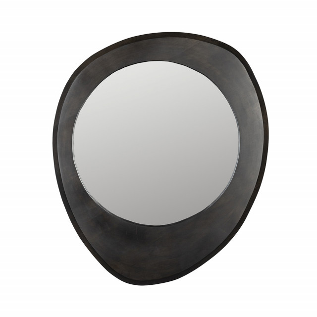 Oglinda ovala neagra din lemn 59x71 cm Aren Dutchbone