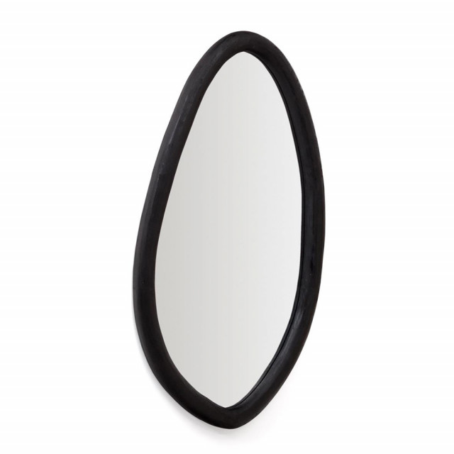 Oglinda ovala neagra din lemn 60x110 cm Magrit Kave Home
