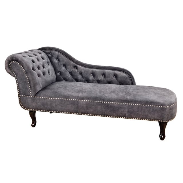 Pat de zi gri din catifea 170 cm Chesterfield The Home Collection