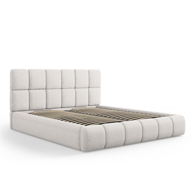Pat gri deschis din textil 180x200 cm Bellis Besolux