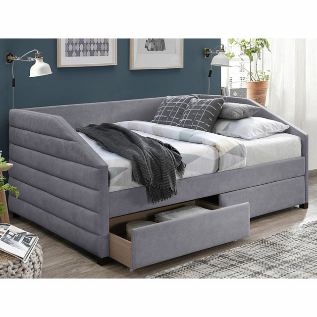 Pat gri din catifea 120x200 cm Nadia The Home Collection