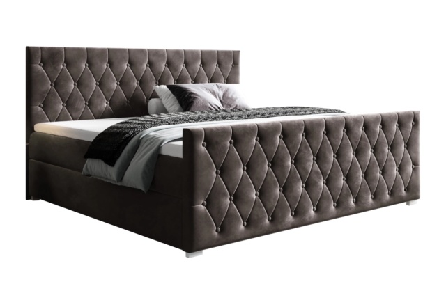 Pat maro din catifea 162x210 cm Camilie III Boxspring FURPOL