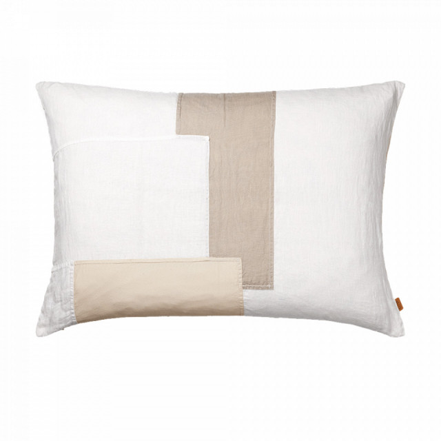 Perna patrata alb antic din fibre naturale 60x80 cm Part Ferm Living