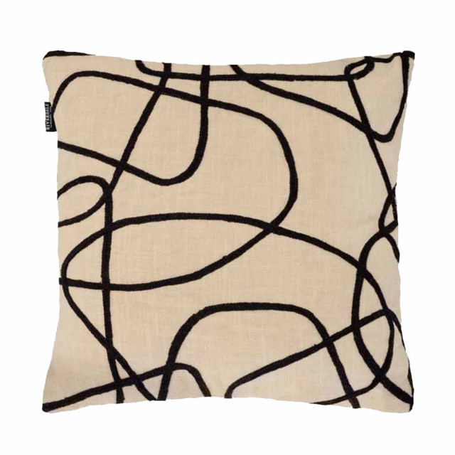 Perna patrata bej din bumbac 45x45 cm Nina Lines Riverdale