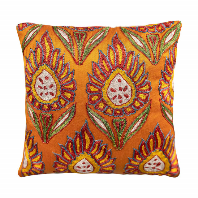 Perna patrata multicolora din textil 30x30 cm Suzani Versmissen