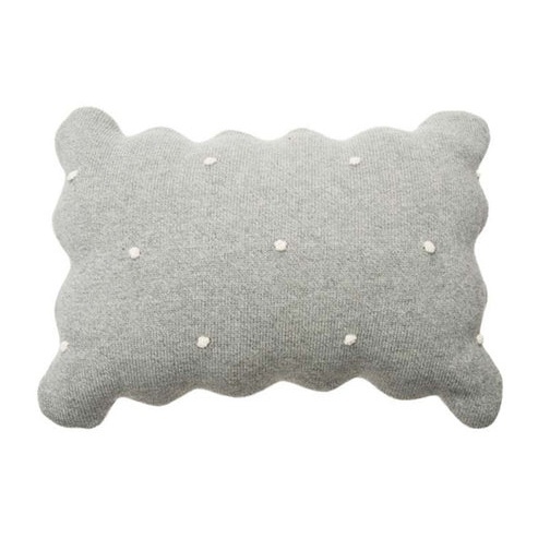 Perna pentru copii dreptunghiulara gri din bumbac 25x35 cm Biscuit Lorena Canals