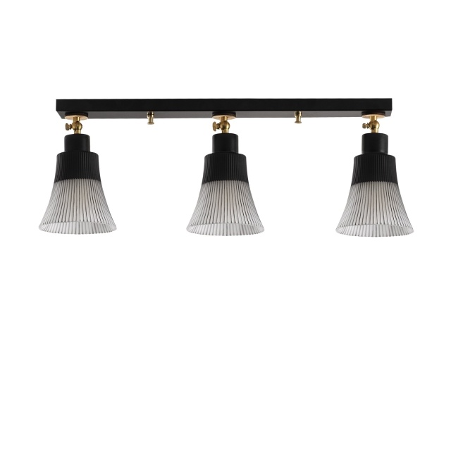 Plafoniera neagra/aurie din metal cu 3 becuri Fely Line The Home Collection