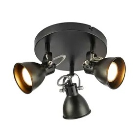 Plafoniera neagra din metal cu 3 becuri Mion Markslojd